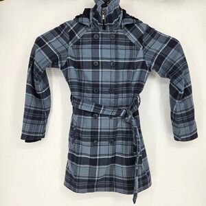 Columbia Jacket Womens Small Omni Heat Shield Hoodie Pea Coat Insulated Plaid